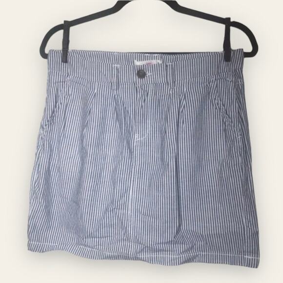 H&M l.o.g.g graded goods striped gray-blue & white short skirt - Picture 1 of 7
